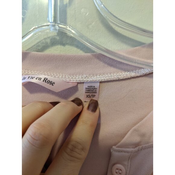 La Vie en Rose Soft Pink Nightgown Sleepshirt Casual Pajama Christmas Cats XS - Picture 11 of 12